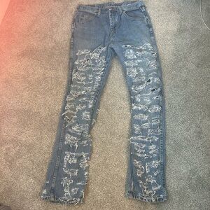thrashed wrangler denim